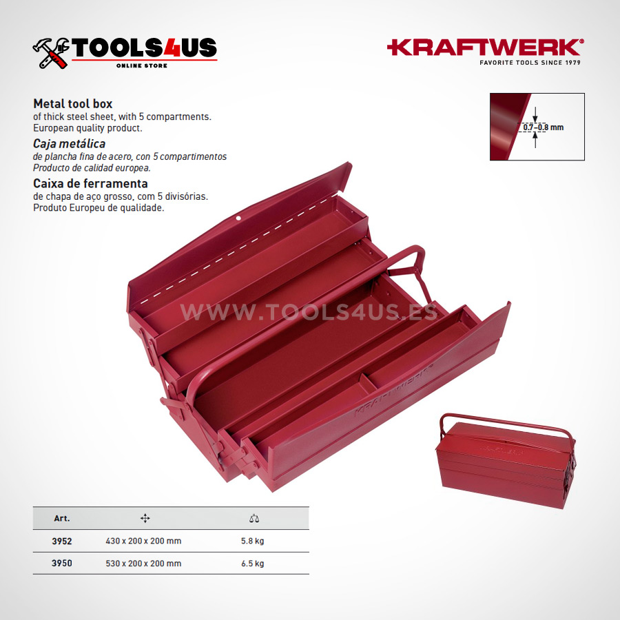 3950-3952 KRAFTWERK caja herramientas metalica clasica compartimentos variados _01