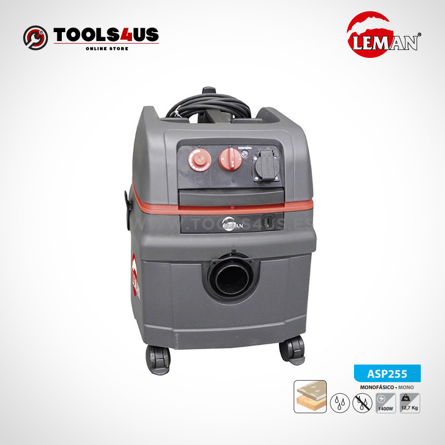 ASP255 Aspirador de Polvo y Agua 25L 1400W PRO Leman 01